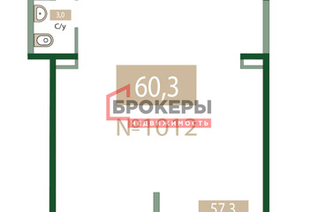 Помещение своб.назн., 60,3 м², 1/12 эт.